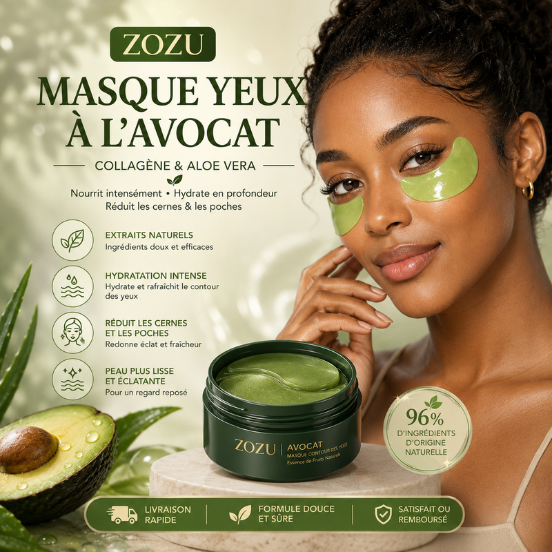 Patchs contour des yeux à l'avocat ZOZU