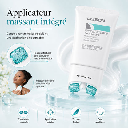Crème raffermissante au collagène pour le cou avec rouleau de massage